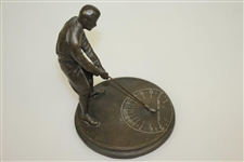 Bronze Bobby Jones Sundial Based on Slow Back Time Right E.E. Codman Statue Outside ANGC