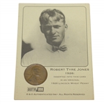 Robert Tyre Jones 1926 Lincoln Wheat Penny AuthInk Card
