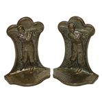 Vintage Bronze A.C.W. Co. Golfer Bookends