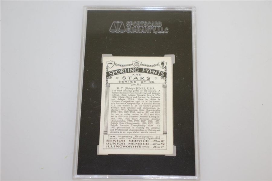Bobby Jones 1935 J.A. Pattreiouex #19 Sporting Events & Cards Golf Card - SGC EX5