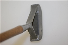 Otto Hackbarth 1915 Forked Hosel Hickory Putter PAT. 687589 with Brass Sole Insert