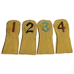 Set of Vintage Golf Club Covers - 1,2,3 & 4