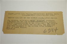 Bobby Jones Original Wire Photo from 1930 British Amateur Win