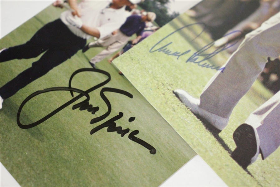 Arnold Palmer & Jack Nicklaus Signed Small Color Photos JSA ALOA
