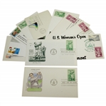 Twelve Golf Cachets - Bobby Jones, Oakmont, Babe Zaharias, & others