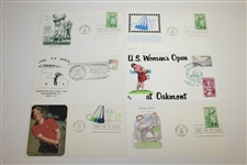 Twelve Golf Cachets - Bobby Jones, Oakmont, Babe Zaharias, & others