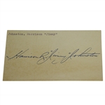 Jimmy Johnston Signed 3x5 Card - 1929 US Amateur Champ - Deceased 1969