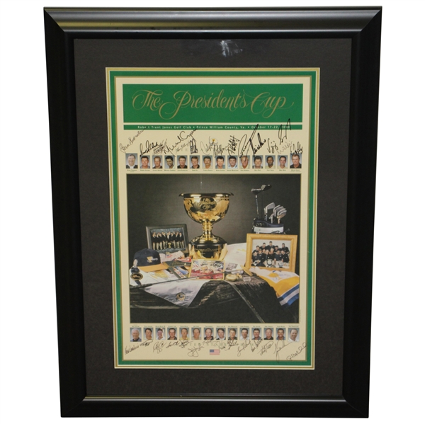 Jim Furyk's Complete 2000 The President's Cup Signed Full Field & Captains Poster JSA ALOA