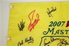 Palmer, Nicklaus, Player, & 17 Others Masters Champs Signed 2007 Masters Flag JSA ALOA
