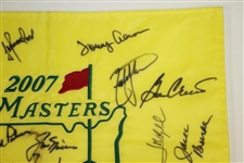 Palmer, Nicklaus, Player, & 17 Others Masters Champs Signed 2007 Masters Flag JSA ALOA