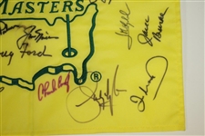 Palmer, Nicklaus, Player, & 17 Others Masters Champs Signed 2007 Masters Flag JSA ALOA