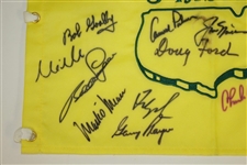 Palmer, Nicklaus, Player, & 17 Others Masters Champs Signed 2007 Masters Flag JSA ALOA