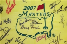 Palmer, Nicklaus, Player, & 17 Others Masters Champs Signed 2007 Masters Flag JSA ALOA