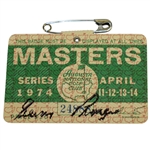 Gary Player Signed 1974 Masters Tournament Series Badge #24888 JSA ALOA