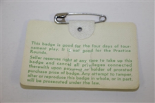 Gary Player Signed 1978 Masters Tournament Series Badge #26879 JSA ALOA