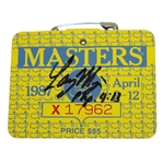 Larry Mize Signed 1987 Masters Tournament Series Badge #X17962 JSA ALOA