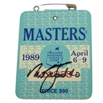 Nick Faldo Signed 1989 Masters Tournament Series Badge #X11835 JSA ALOA