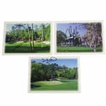 Bernhard Langer, Ian Woosnam, & Sandy Lyle Signed Augusta National Greeting Cards JSA ALOA