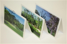 Bernhard Langer, Ian Woosnam, & Sandy Lyle Signed Augusta National Greeting Cards JSA ALOA