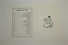 Gene Sarazen Signed Augusta National Golf Club Scorecard JSA ALOA