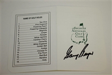 Gary Player Signed Augusta National Golf Club Scorecard JSA ALOA
