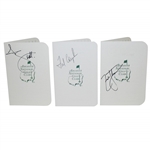 Fred Couples, Adam Scott, & Zach Johnson Signed Augusta National Golf Club Scorecards JSA ALOA