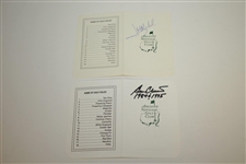 Ben Crenshaw & Jose Maria Olazabal Signed Augusta National Golf Club Scorecards JSA ALOA