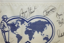Multi-Signed Sarazen World Open Flag Inc. Sarazen, Stewart, & others JSA ALOA
