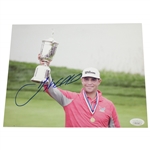 Gary Woodland Signed US Open Trophy Celebration Photo JSA ALOA