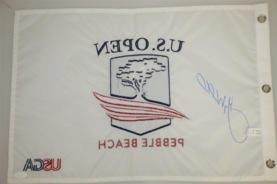 Gary Woodland Signed US Open at Pebble Beach Embroidered Flag #DD51544