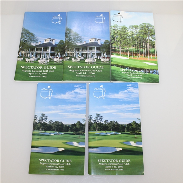 Eleven Masters Spectator Guides - 1999, 2000, 2001, 2002(x2), 2003, 2004(x2), 2008, & 2009(x2)