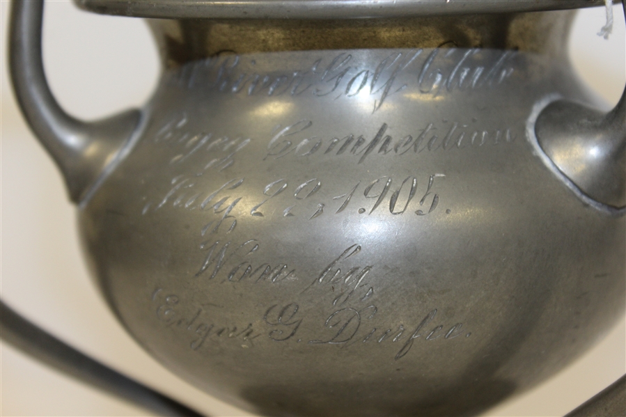 1905 Fall River Golf Club Pewter Trophy Won by Edgar Durfee