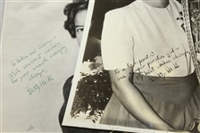 Two Betty Hicks Signed Photos - Both Personalized JSA ALOA
