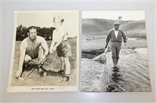 Four Photos - Betsy Rawls, Dick Metz & Son Craig, Unknown Signed Photo, & Walking Through Water