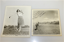 Four Photos - Betsy Rawls, Dick Metz & Son Craig, Unknown Signed Photo, & Walking Through Water