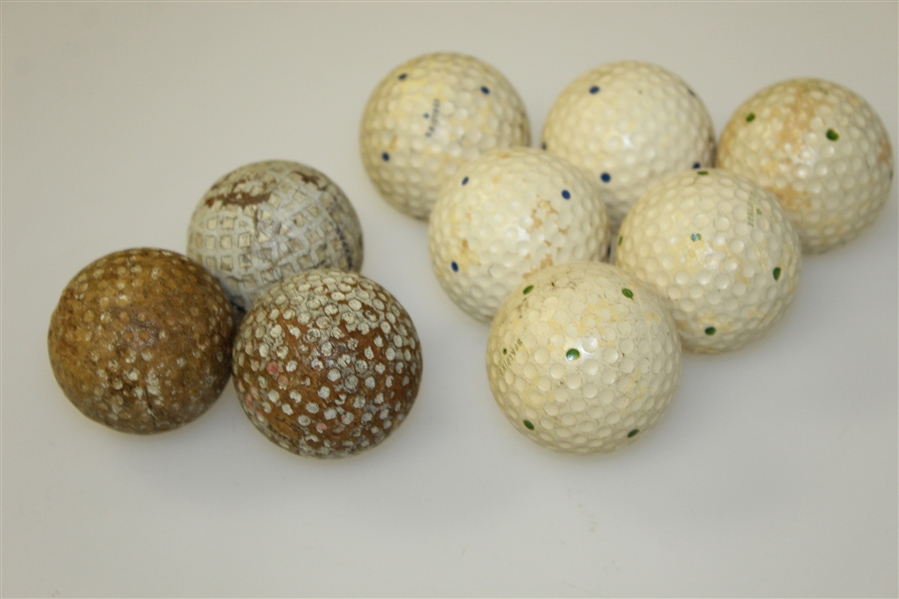 Six Spalding Green Dot Golf Balls with Maxpar, US Royal, & Dimple Golf Ball