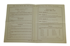 1937 Hershey Open Golf Tournament Program at Hershey Country Club - H.G. Picard Winner