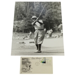 Gene Sarazen Signed 1977 Bobby Jones FDI with 11x14 Frank Christian Studio B&W Photo JSA ALOA