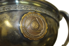 1914 Silver Plate Loving Cup Brockton (MA) CC Crest Medal Event - Best Gross Score By Arthur J. Chase