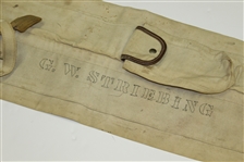 Tan Canvas Vintage Club Carrying Bag marked 'G. W. Streibing' w/ Westwood Country Club Tag