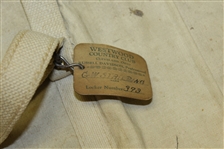 Tan Canvas Vintage Club Carrying Bag marked 'G. W. Streibing' w/ Westwood Country Club Tag