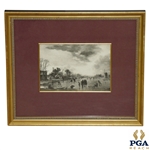 Black & White Dutch Golf Print Framed & Matted