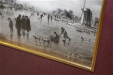 Black & White Dutch Golf Print Framed & Matted