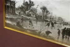 Black & White Dutch Golf Print Framed & Matted