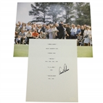 Arnold Palmer Signed Stat Sheet w/ 1962 Masters Picture JSA ALOA