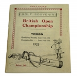 1923 Open Championship at Troon Program Reproduction Booklet - Arthur Havers Win