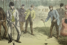 1869 Match at Blackheath by Frederick Gilbert Wood Block Engraving Reproduction