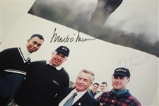 Tiger Woods, Payne Stewart & Mark O' Meara Signed 1998 Waterville Golf Links Poster JSA ALOA