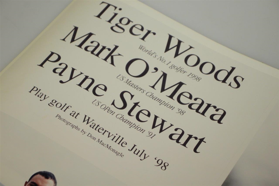 Tiger Woods, Payne Stewart & Mark O' Meara Signed 1998 Waterville Golf Links Poster JSA ALOA