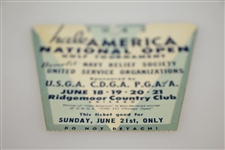 1942 Hale America National Open FINAL ROUND Sunday Ticket HOGAN'S First Major WIN ? - RARE